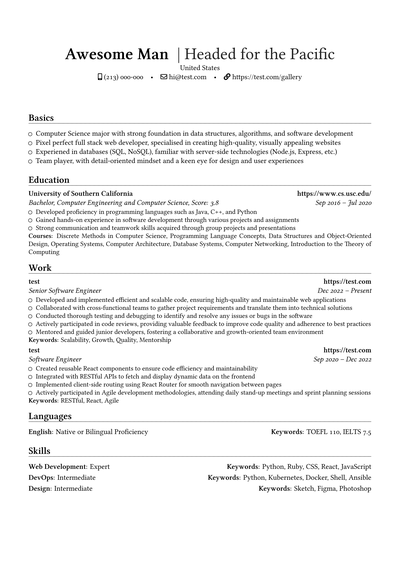 Banking template preview