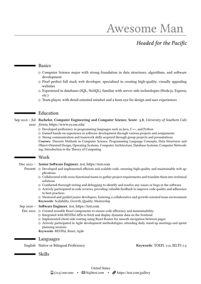 Casual template preview